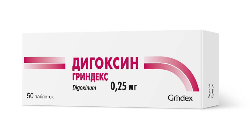 ДИГОКСИН таблетки 0,25мг N50